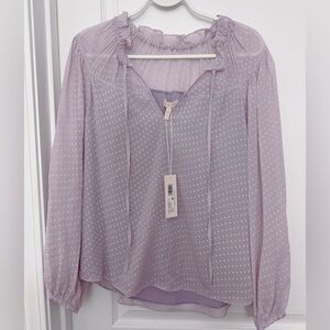 NWT Rebecca Taylor lilac silk blouse S/6